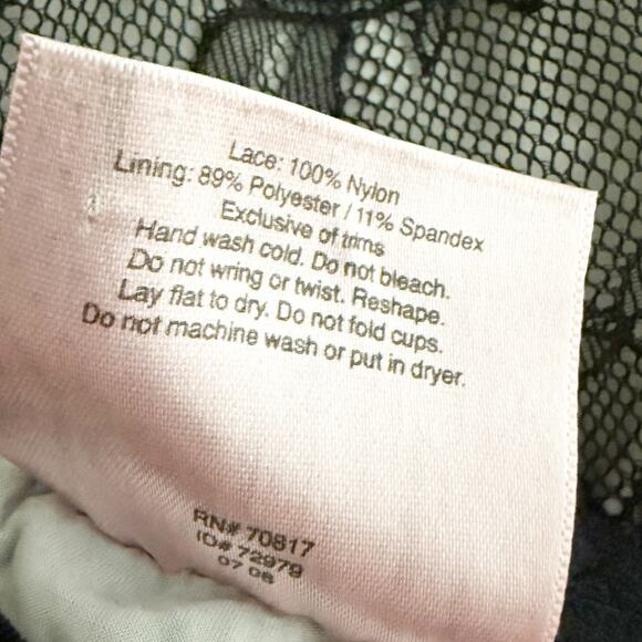 VICTORIA'S SECRET | Black Nude Lace Nightie Neglige Dress Padded Y2K | Size 36B - Picture 9 of 9